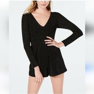 Witchy Trixxi Black Sparkle Whimsigoth Gothic One Piece Romper Long Sleeve XL